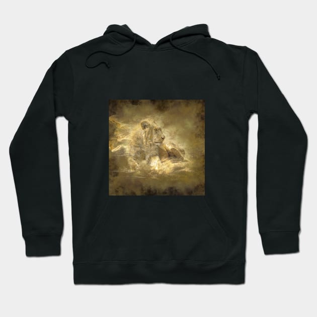 Lion Animal Wildlife Jungle Nature Safari Adventure Discovery Africa Digital Painting Hoodie by Cubebox